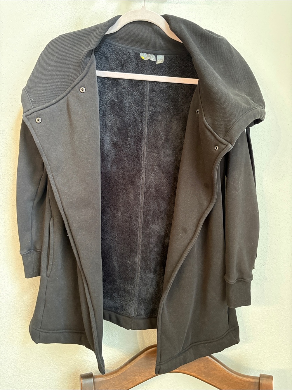 Zella Black Teddy-Lined Hooded Jacket